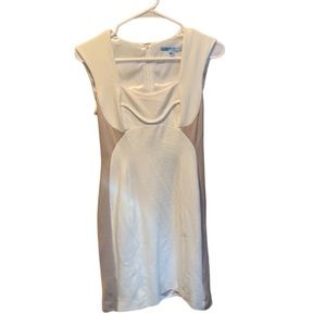 Antonio Melani Color Block Sheath Dress in Cream and Tan Size 0